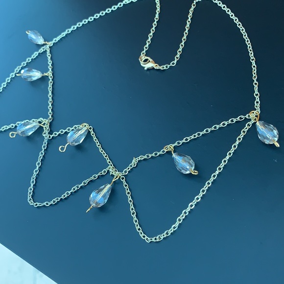 🦋Gorgeous Victorian vintage antique finish Crystal necklace 🦋NWOT - Picture 9 of 10